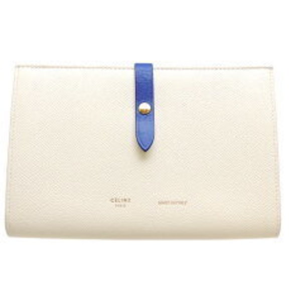 Celine Bifold Wallet White Blue Leather - Picture 1 of 9